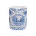 SoHo Blue Toile de Jouy Mug | NYC Chinoiserie Ceramic Coffee Cup