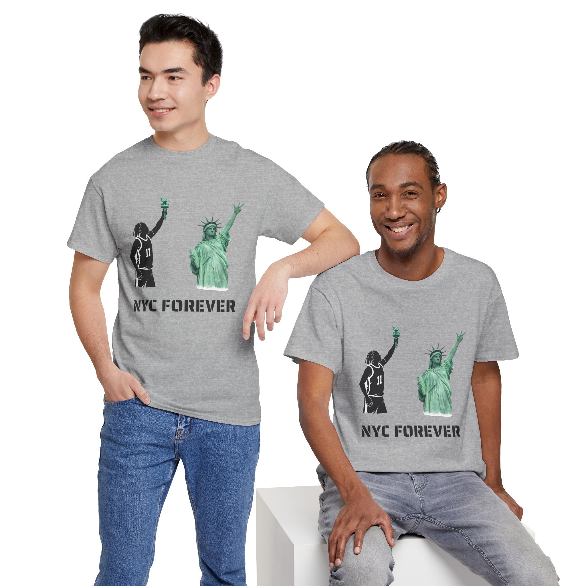 New York Forever Basketball Tee | Jalen Brunson Statue of Liberty T-Shirt