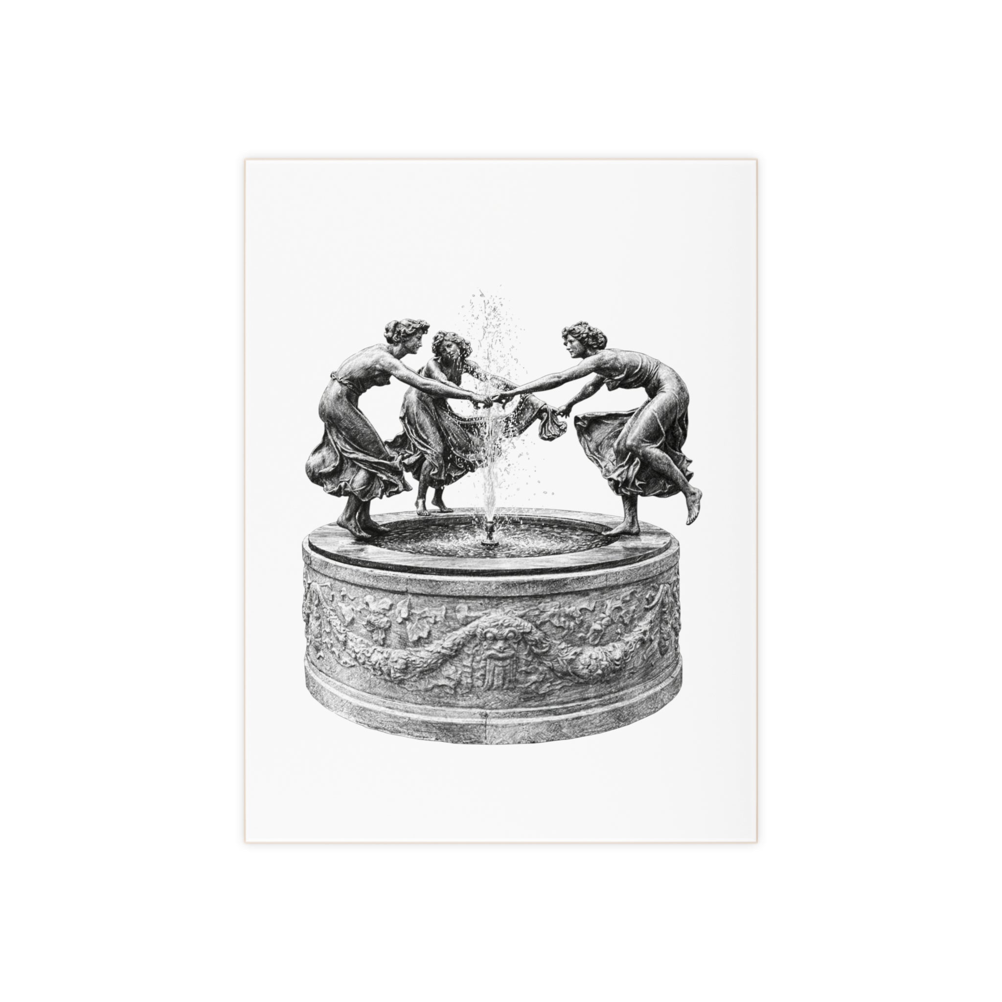 Central Park Untermeyer Fountain Ceramic Shower Tile 6" x 8"