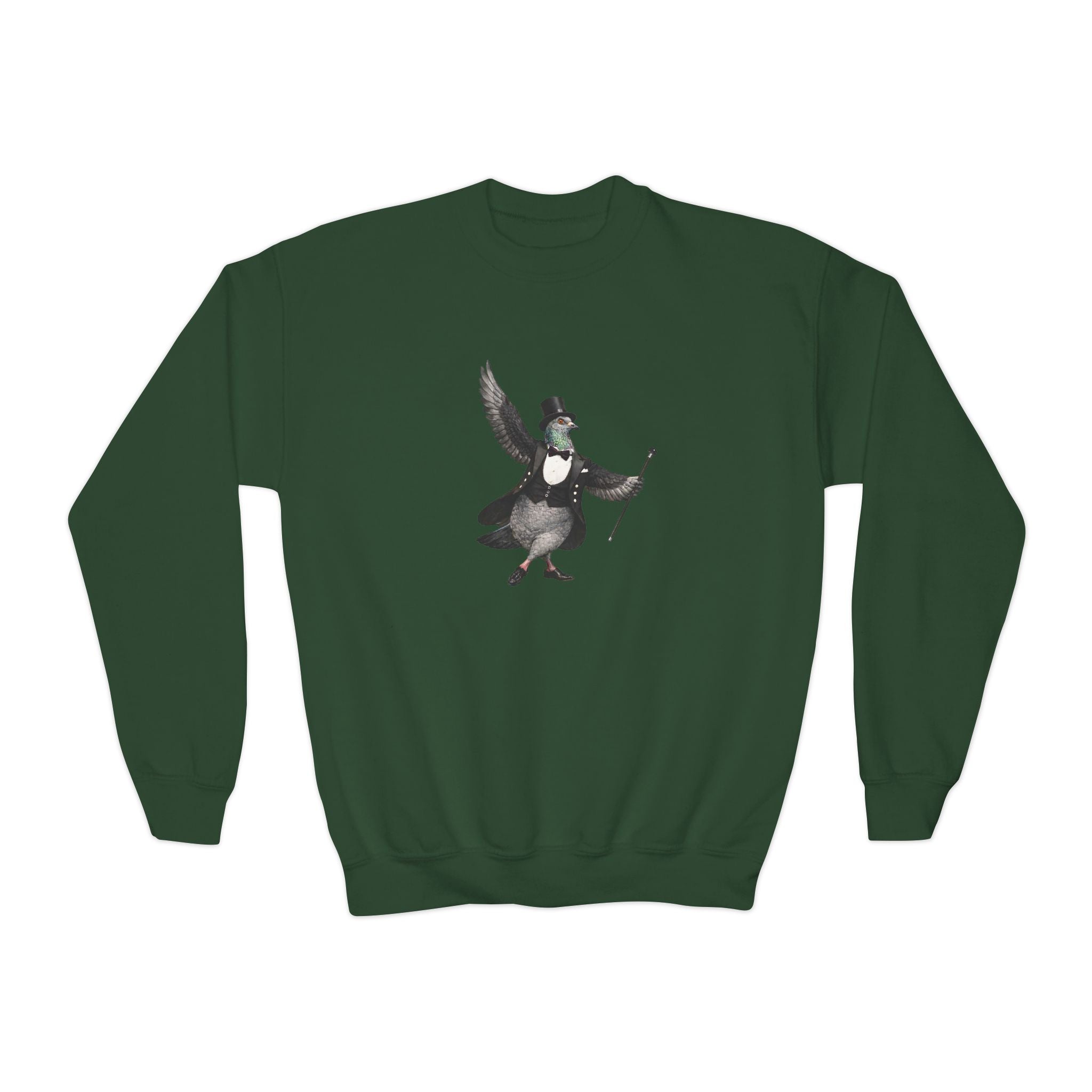 Broadway NYC Pigeon NYC Kids Crewneck Sweatshirt    New York Theater Kid Bird Lover Childrens Sweater