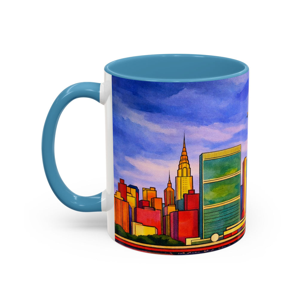 Over The Town  Marc Chagall-inspired Fan Art Manhattan Skyline NYC Accent Coffee Mug