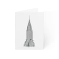 Chrysler Building Greeting Cards — Minimal Architectural Sketch Note Cards with Envelopes
