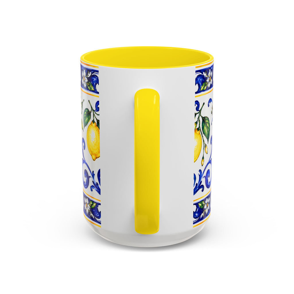 Little Italy Amalfi Blue with Lemon Mug — Blue Ceramic Kitchen Mug (11oz)