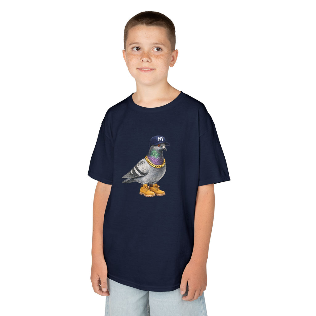 Customizable Bronx NYC Pigeon Kid Tee —  Cute Baseball Fan Bird T-Shirt for Children