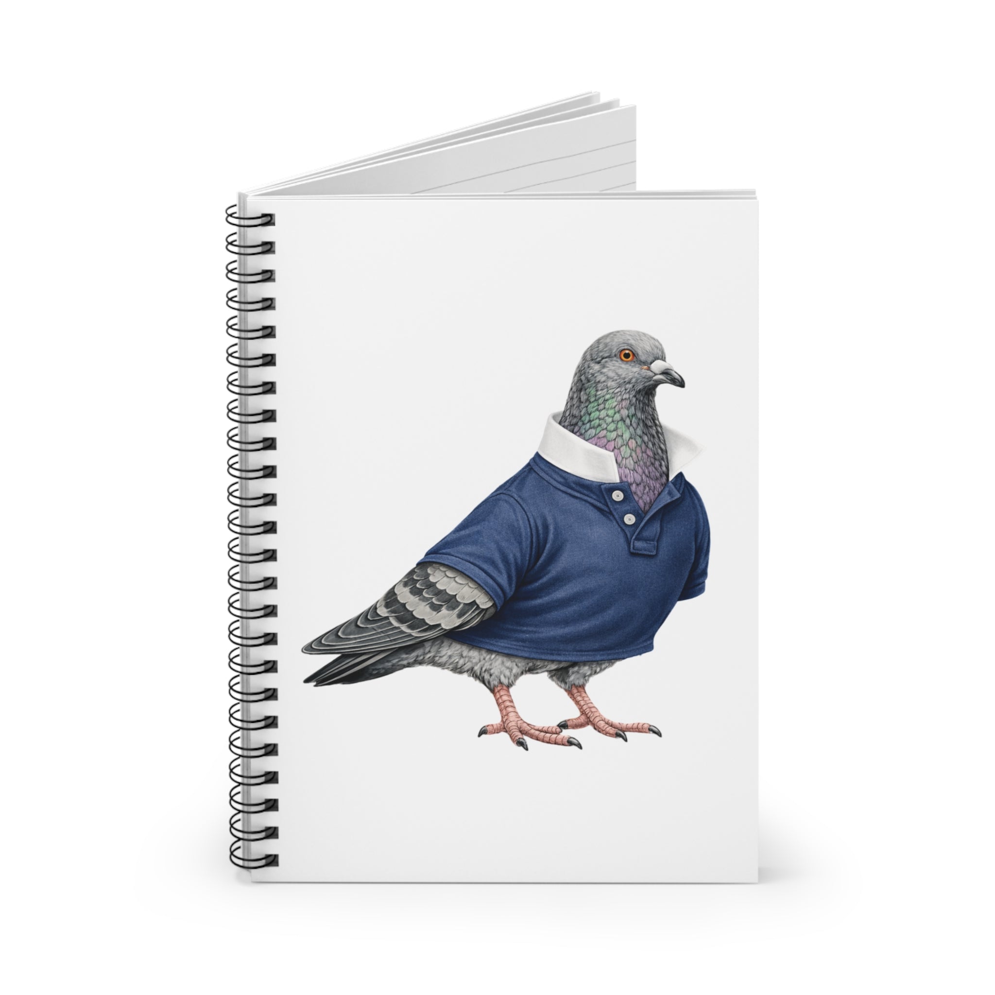 Customizable Upper East Side NYC Pigeon Spiral Journal | UES Preppy Polo Bird Lovers Notebook