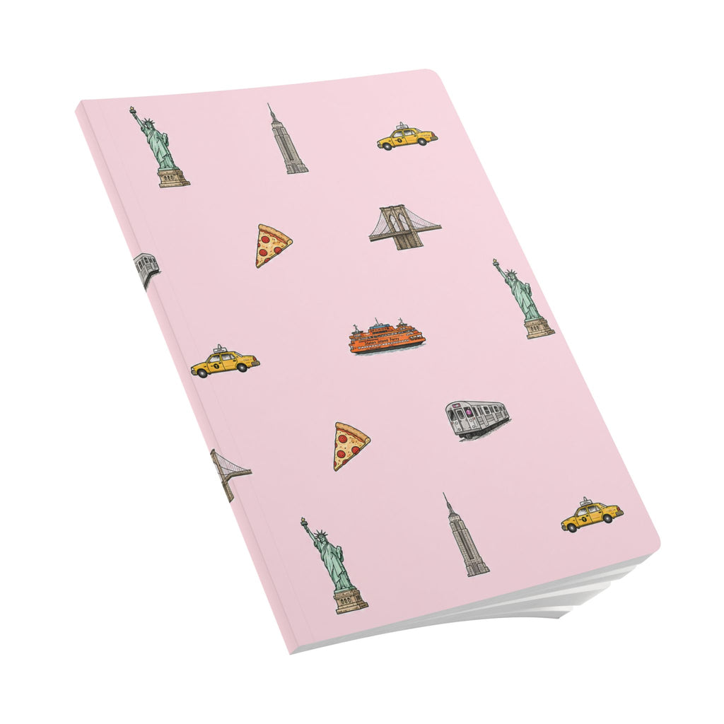 Icons of New York City Pink Softcover Notebook
