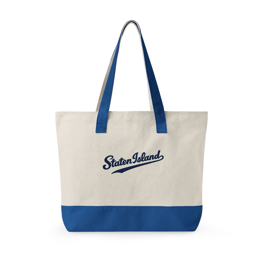 Staten Island Canvas Tote — Zippered Market Bag