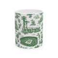 Queens Green Toile de Jouy Mug | Chinoiserie Ceramic Coffee Cup