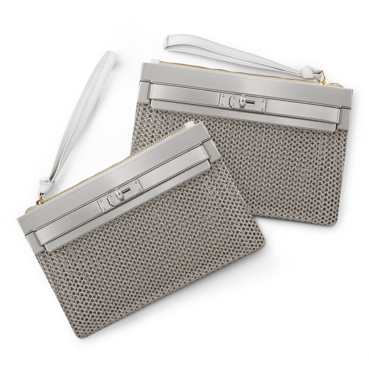 Canal Street Silver Clutch Bag — Elegant Wristlet Purse for Evening & Gifts