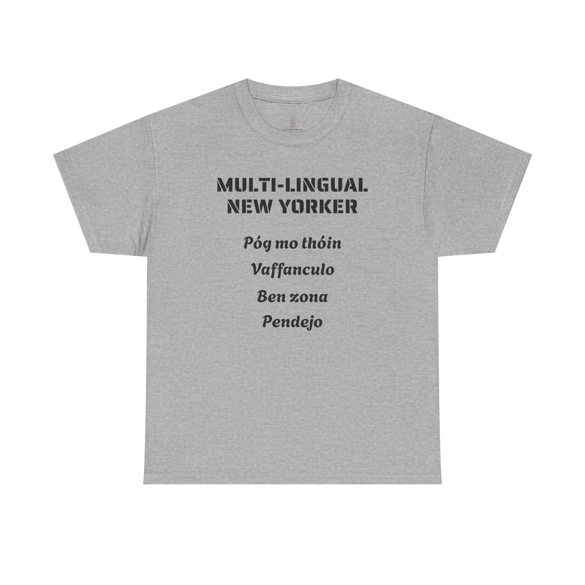 Multi-lingual New Yorker T-Shirt   NYC Polygot Linguist Gag Gift Tee