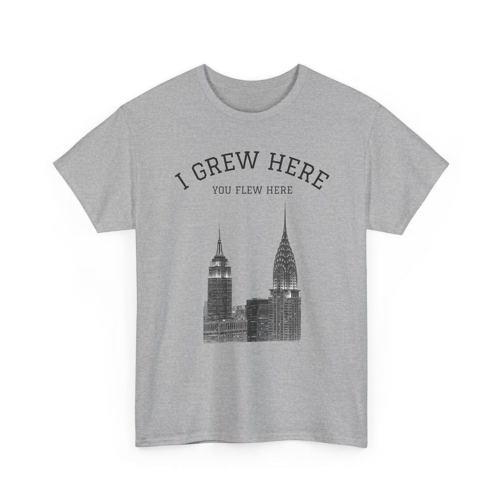 New York City Skyline Tee | I Grew Here You Flew Here Empire State & Chrysler Buildings Manhattan Tee