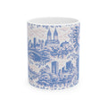 Central Park Blue Toile de Jouy Mug | NYC Ceramic Coffee Cup