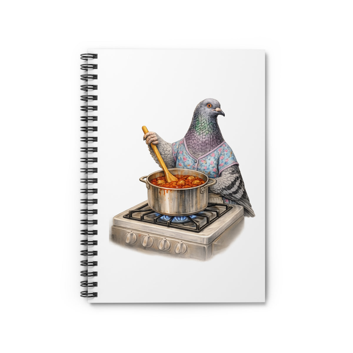 Journal à spirale personnalisable Pigeon Bensonhurst NYC | Carnet pour amoureux des oiseaux Brooklyn Nonna Sunday Sauce