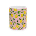Little Italy Amalfi Pink with Lemon Mug 4— Italian Mediterranean Pattern Coffee Cup (11oz)