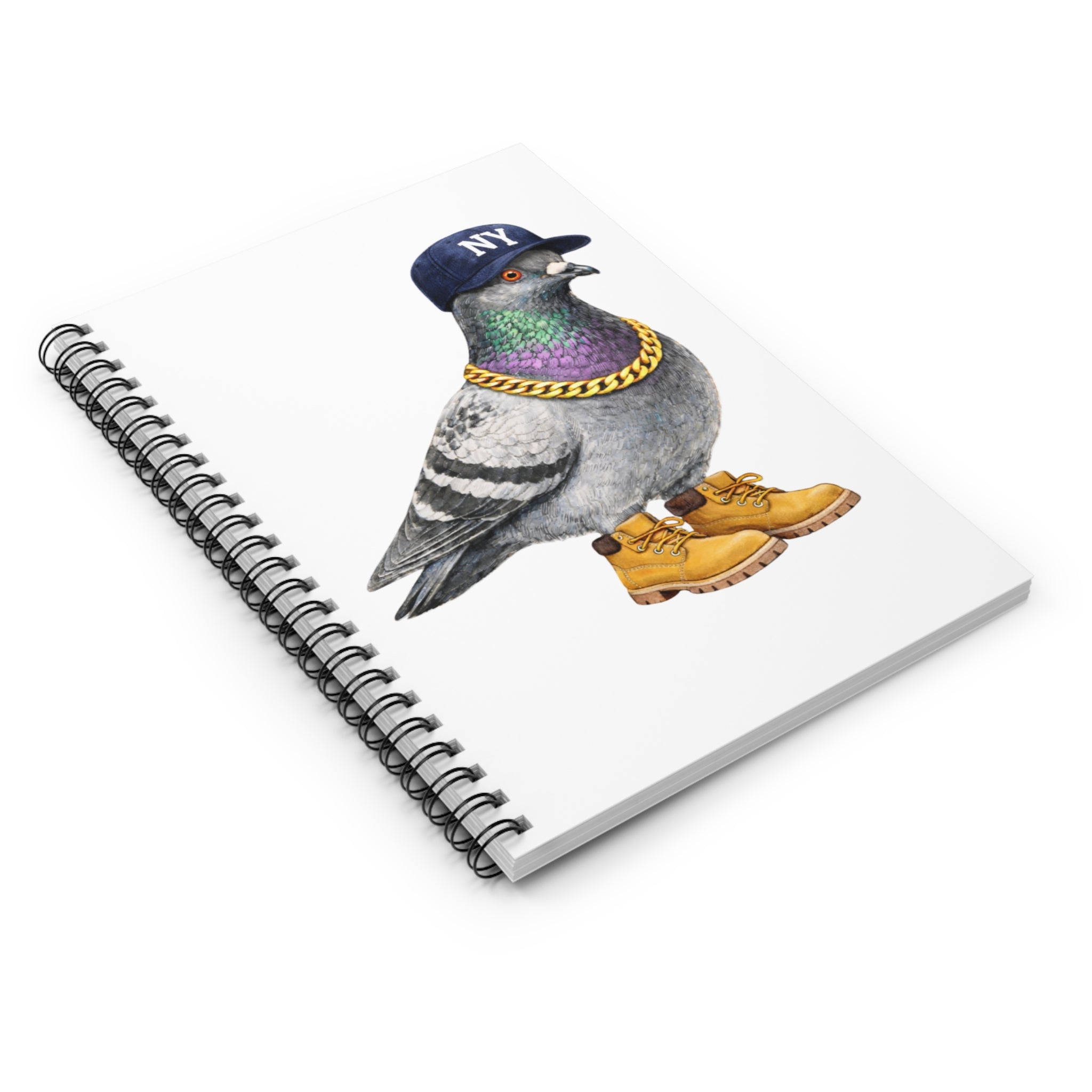 Customizable Bronx NYC Pigeon Spiral Journal | New York Baseball Fan Bird Lovers Notebook