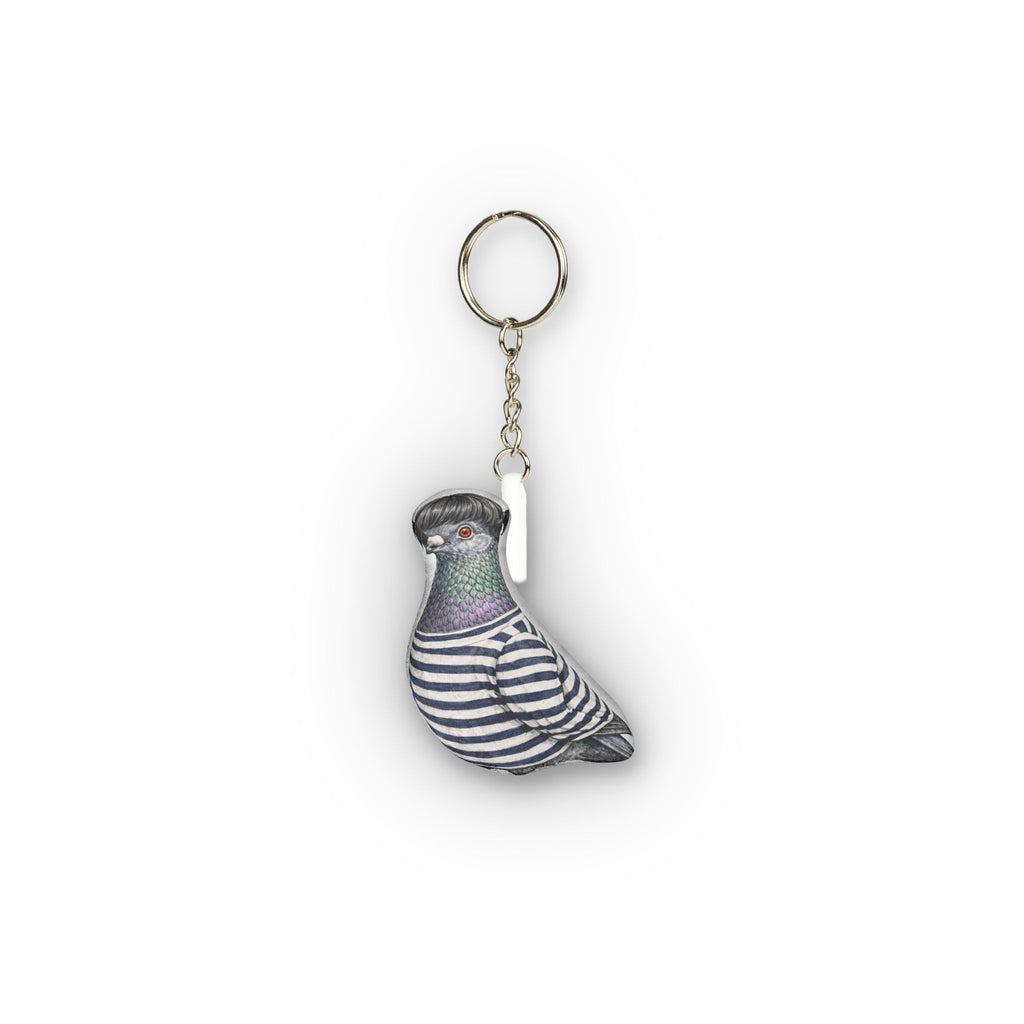 Williamsburg NYC Pigeon Mini Plush Keychain |  New York Hipster Bird Lovers Plushie Bag Charm