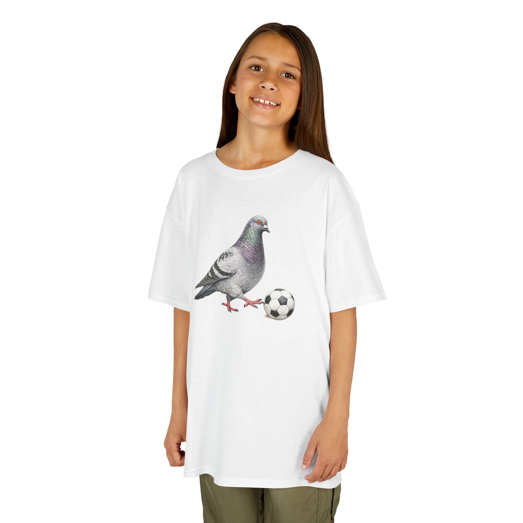 Customizable Corona NYC Pigeon Kids Soccer Tee — Cute Bird Soccer T-Shirt for Children