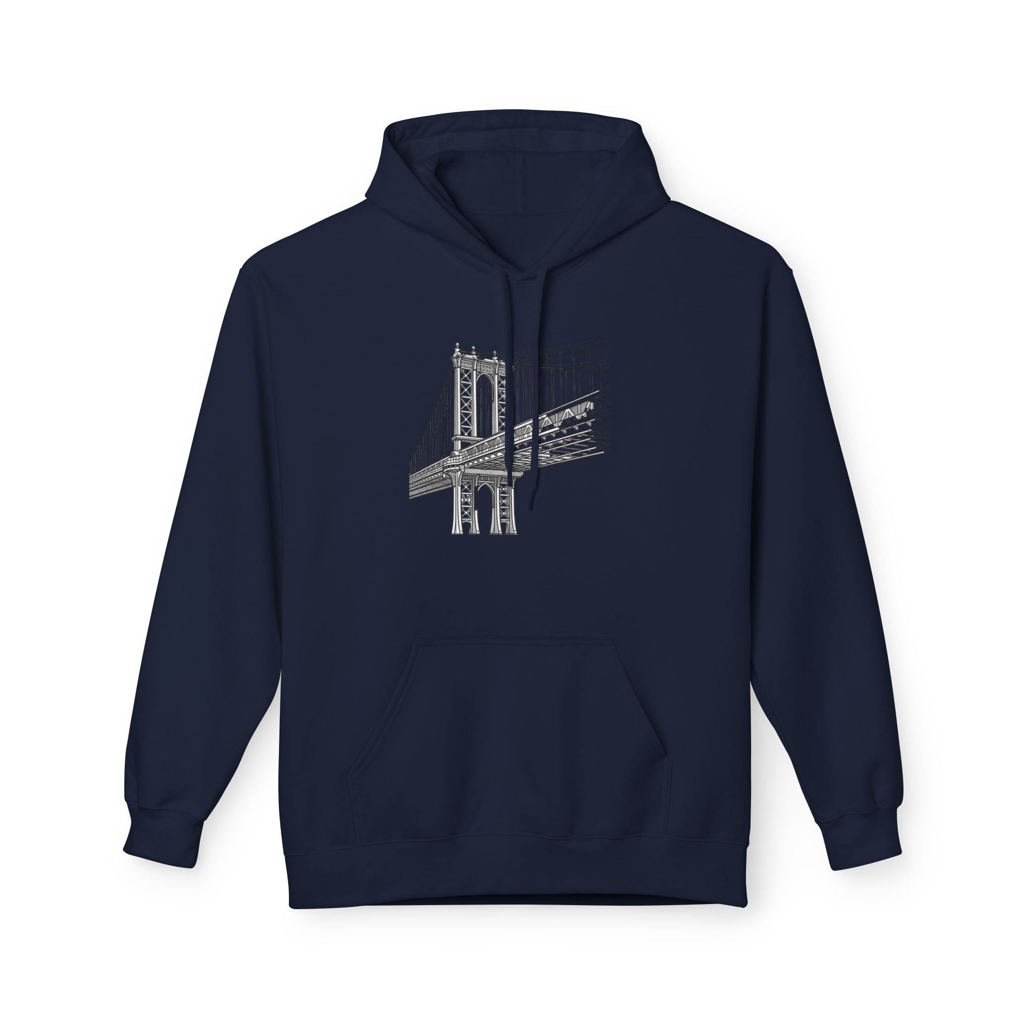 Manhattan Bridge Sketch Hoodie — New York City Pullover Hooded Sweatshirt