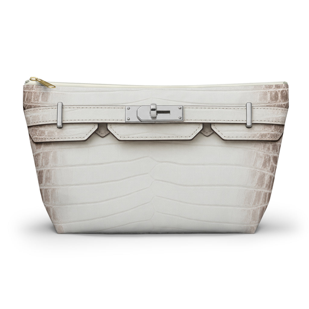 Canal Street Large White Makeup Bag —  T-Bottom Travel Bag