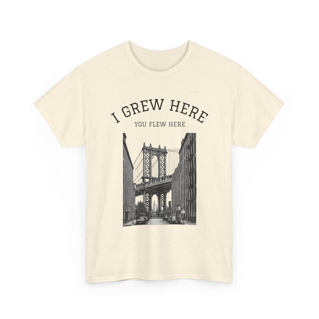 NYC DUMBO Manhattan Bridge T Shirt  I  I Grew Here You Flew Here Tee