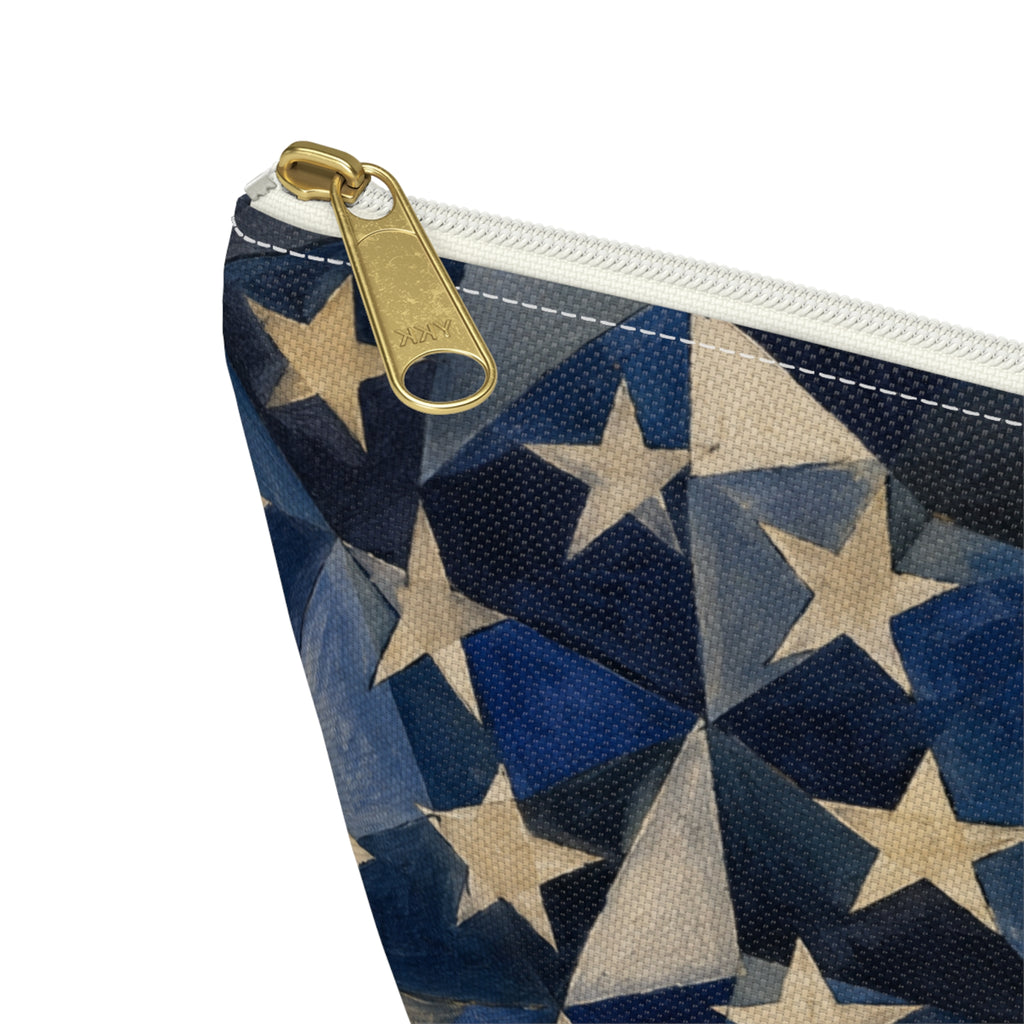 4th of July Accessory Pouch — Red, White and Blue T-Bottom Makeup Bag