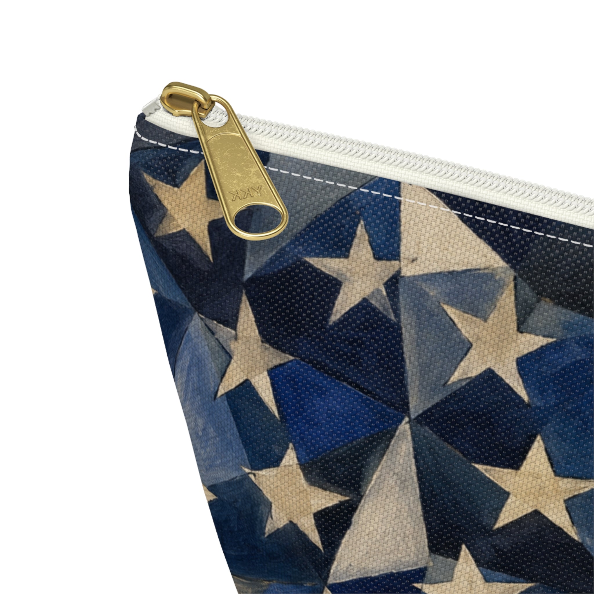 4th of July Accessory Pouch — Red, White and Blue T-Bottom Makeup Bag