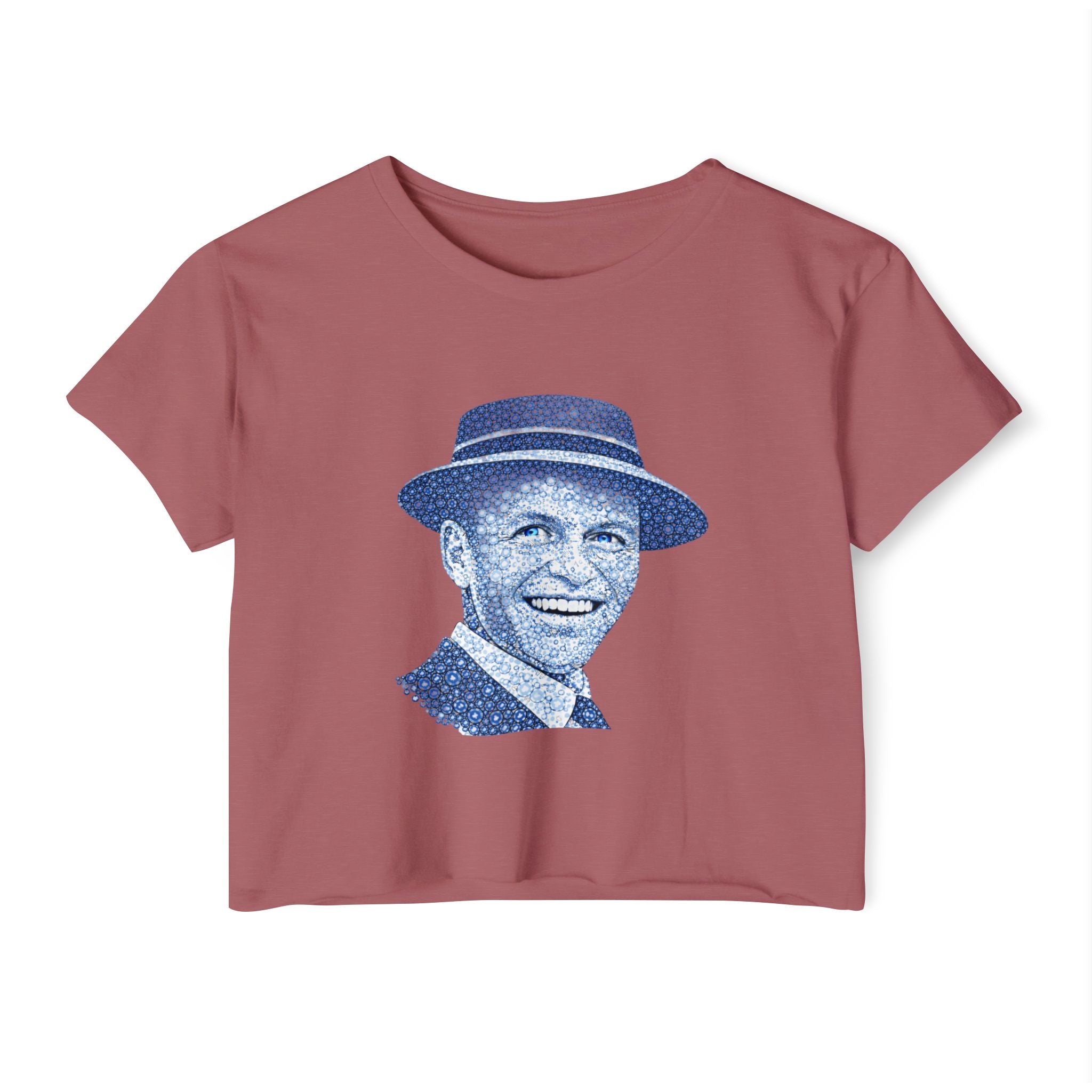 Poker Chip Frank Sinatra Crop Top T-shirt   Music Tee