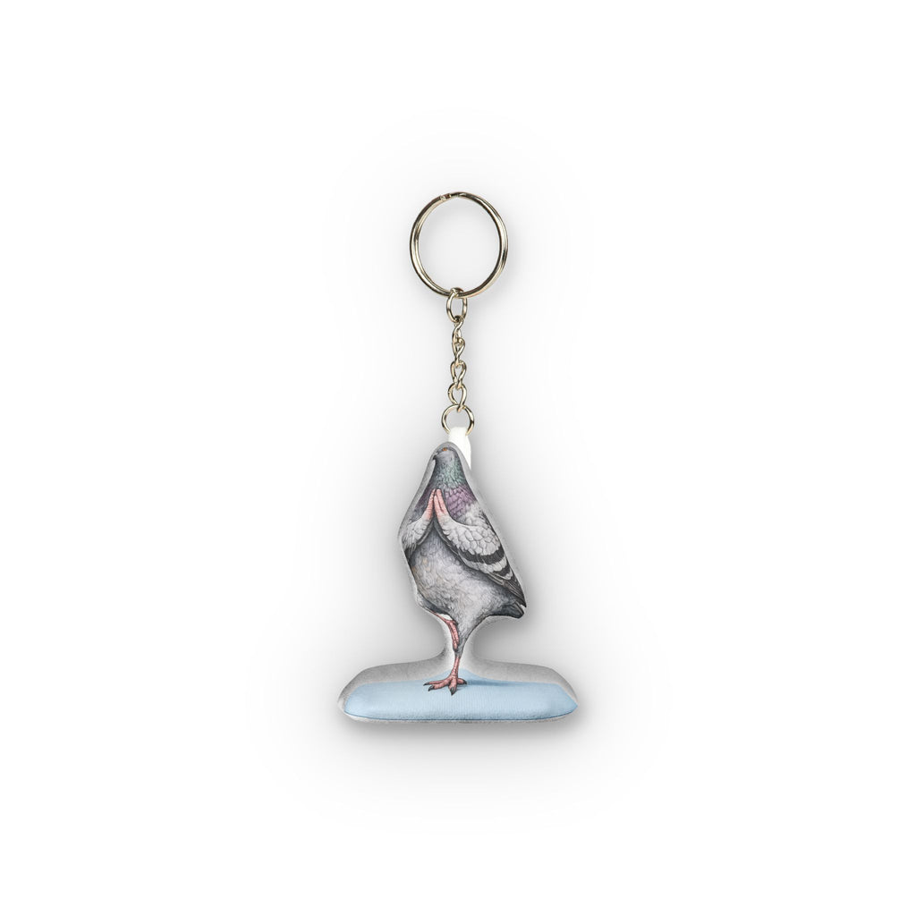 Central Park NYC Pigeon Mini Plush Keychain |  Manhattan Yoga Tree Pose Bird Lovers Plushie Bag Charm