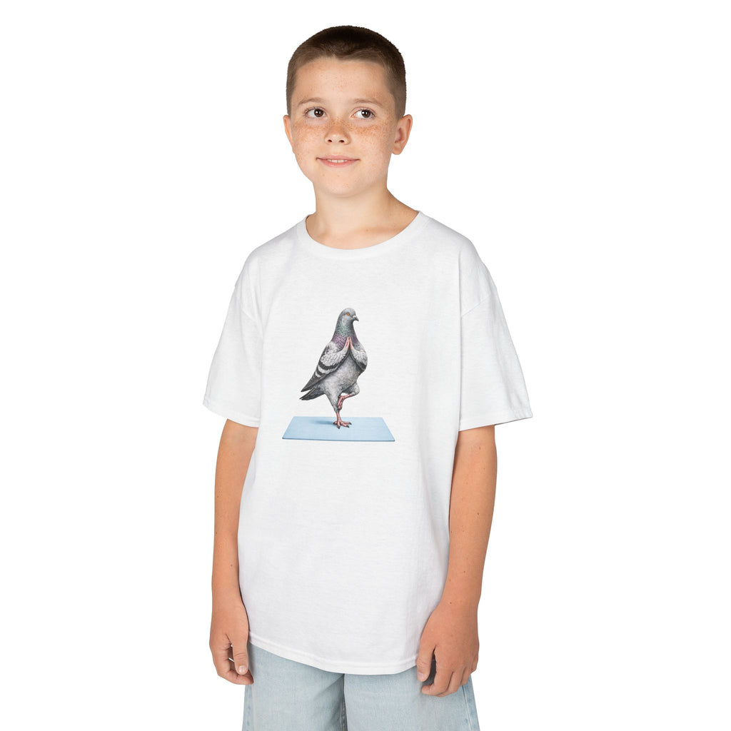 Customizable Central Park NYC Pigeon Kids Yoga Tee — Cute Bird Yoga T-Shirt for Children
