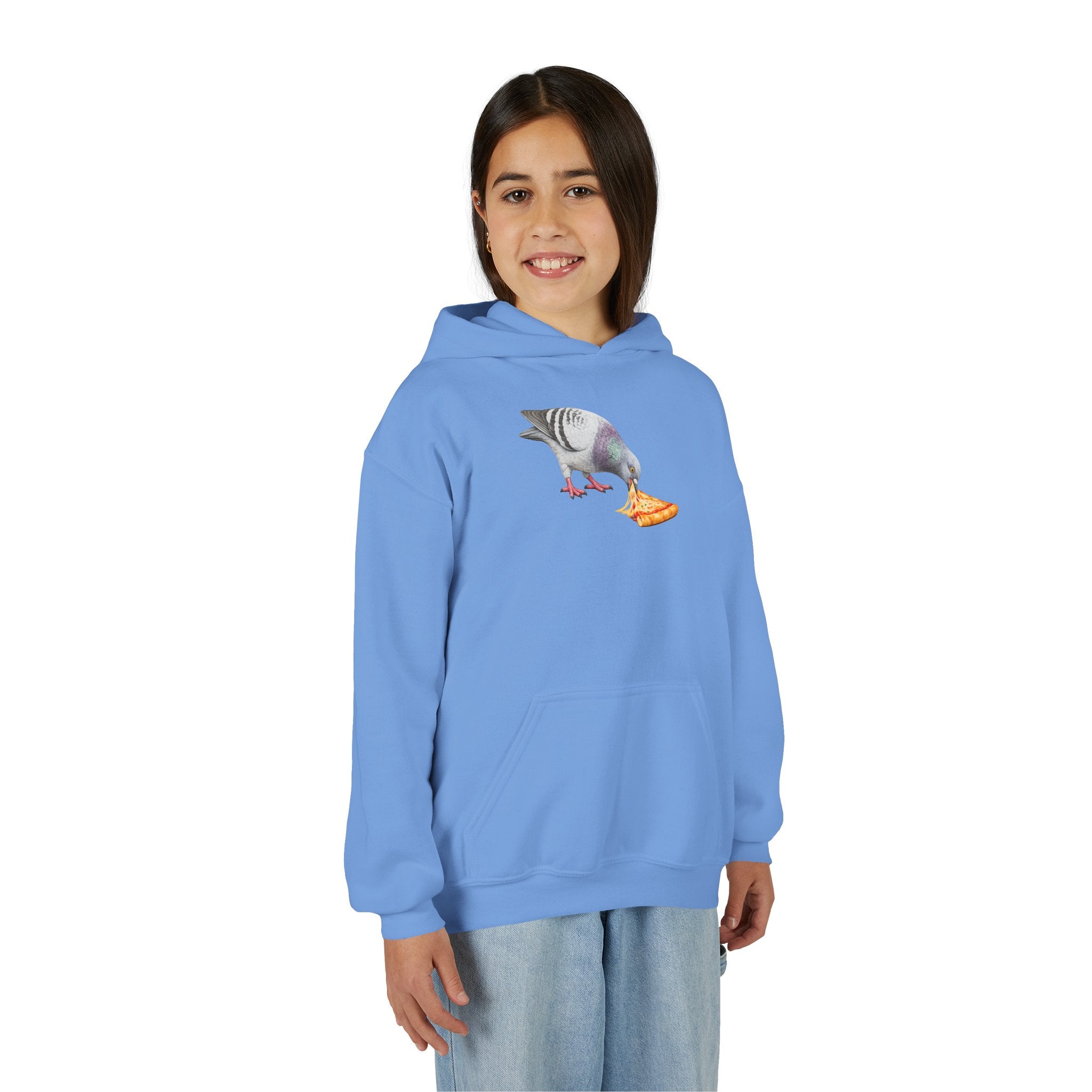 Customizable Little Italy NYC Pigeon NYC Kids Hoodie | New York Pizza Lover Bird Lovers Childrens Hooded Sweatshirt