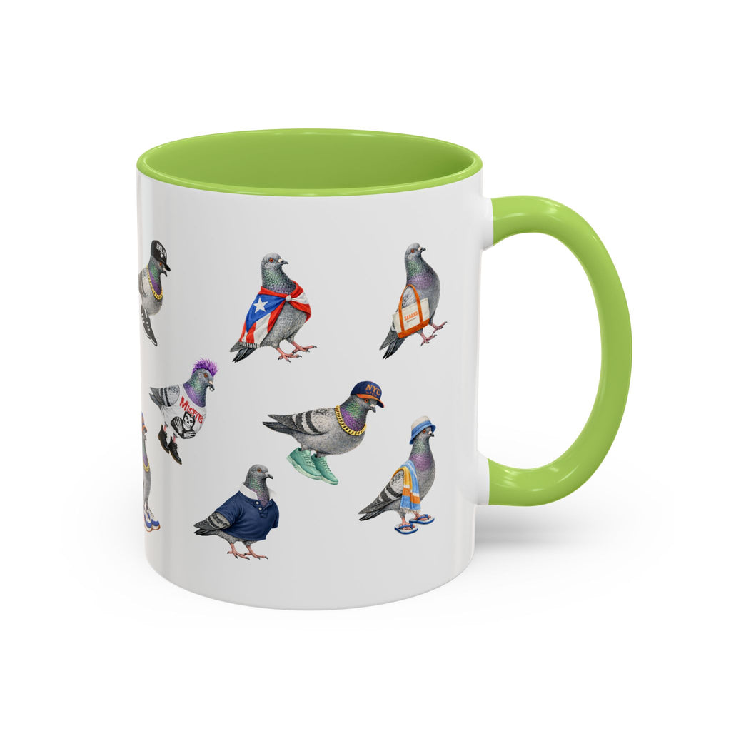 Pigeons of New York Colorful Mug | NYC Pigeon Bird Lovers Coffee Cup