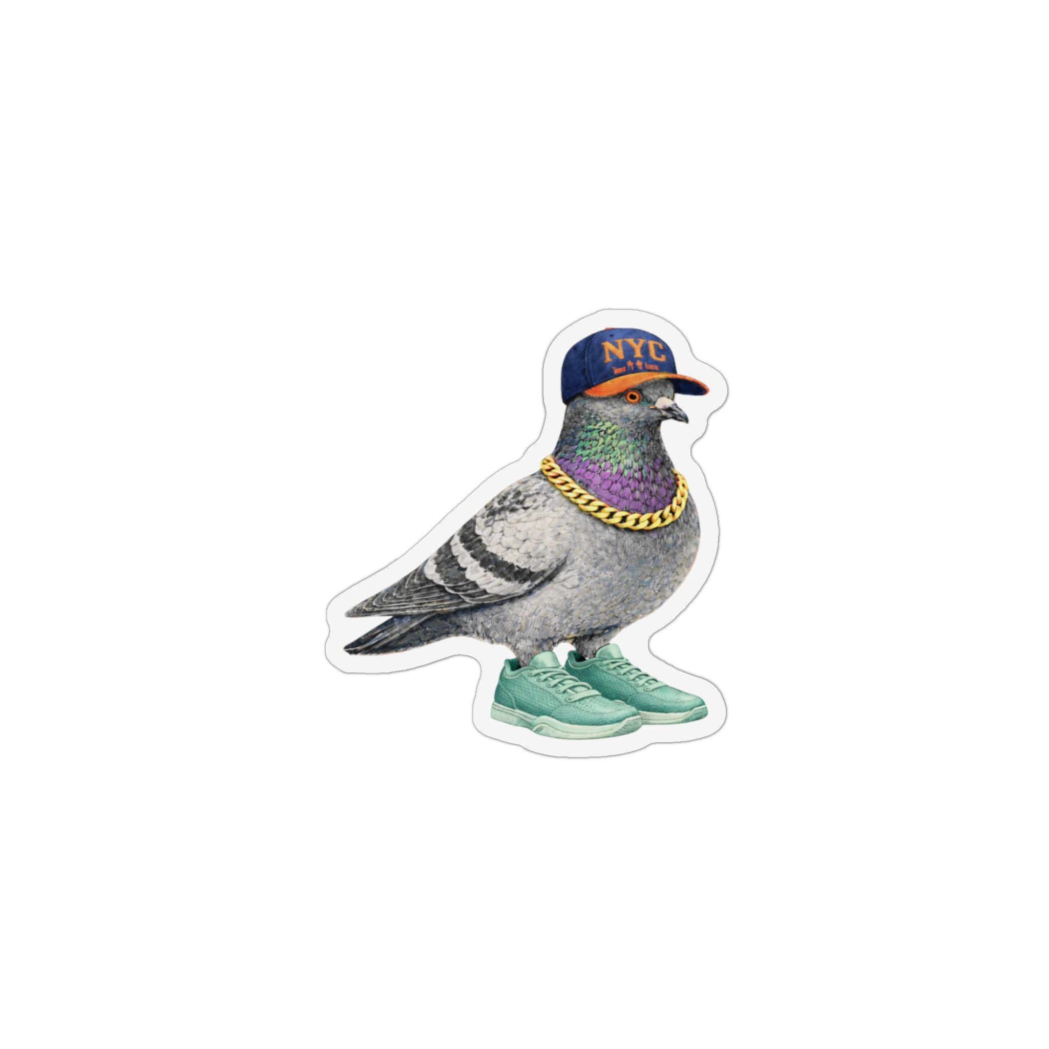 Manhattan NYC Pigeon Magnet | New York Basketball Fan Bird Lover Fridge Magnet