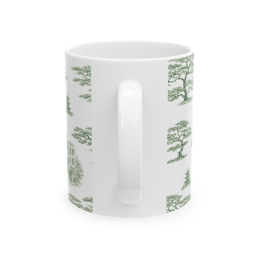Chinatown Doyers Street Green Toile de Jouy Mug | New York City Chinoiserie Ceramic Mug 11oz