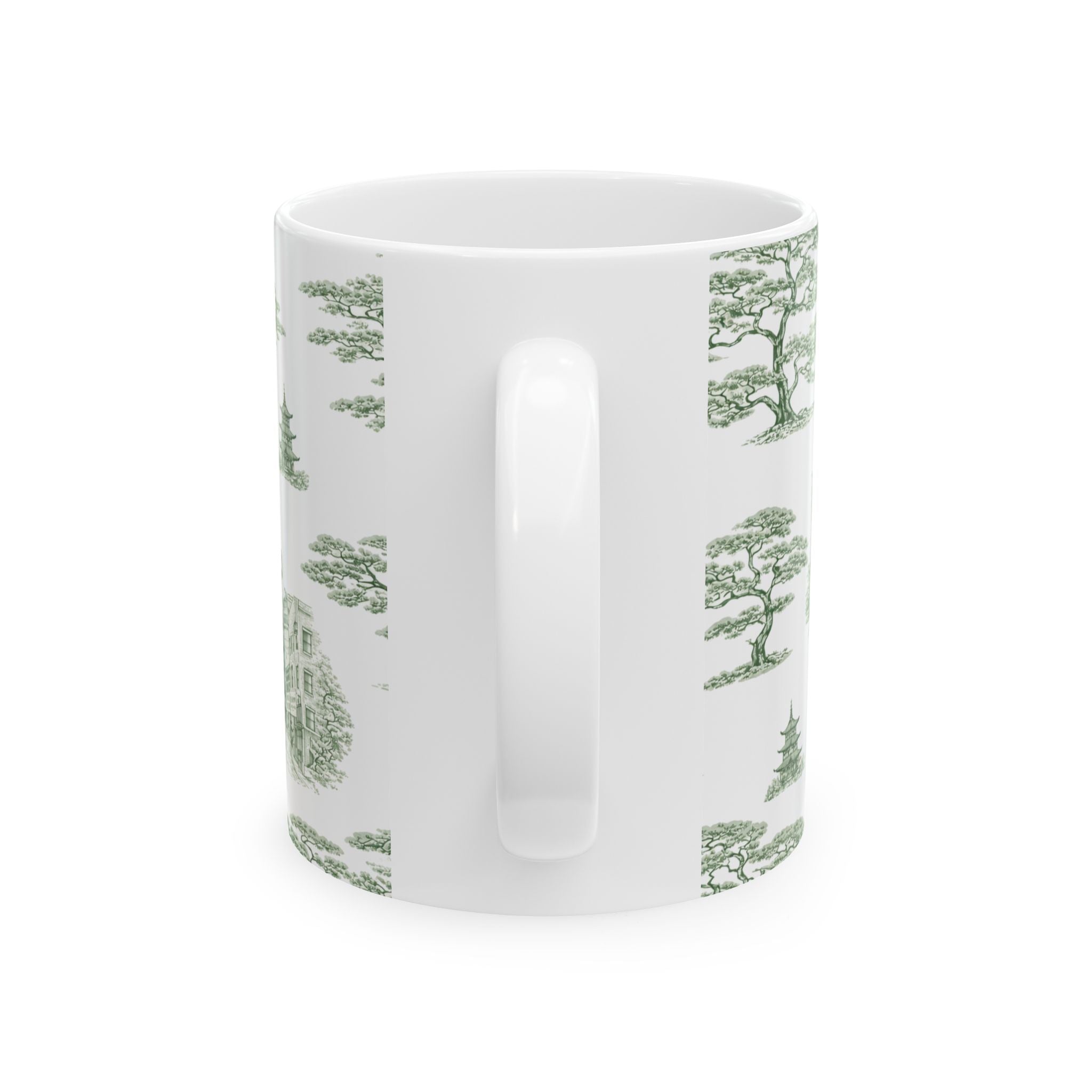 Chinatown Doyers Street Green Toile de Jouy Mug | New York City Chinoiserie Ceramic Mug 11oz