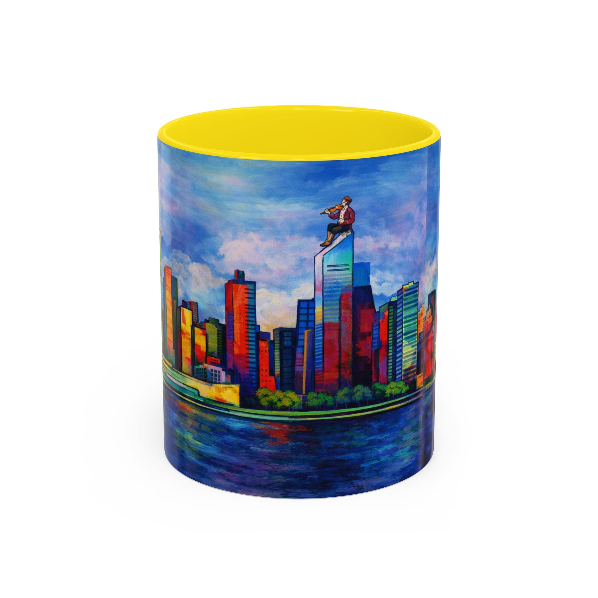 Fiddler on the Manhattan Roof  Marc Chagall-inspired Fan Art NYC Accent Coffee Mug