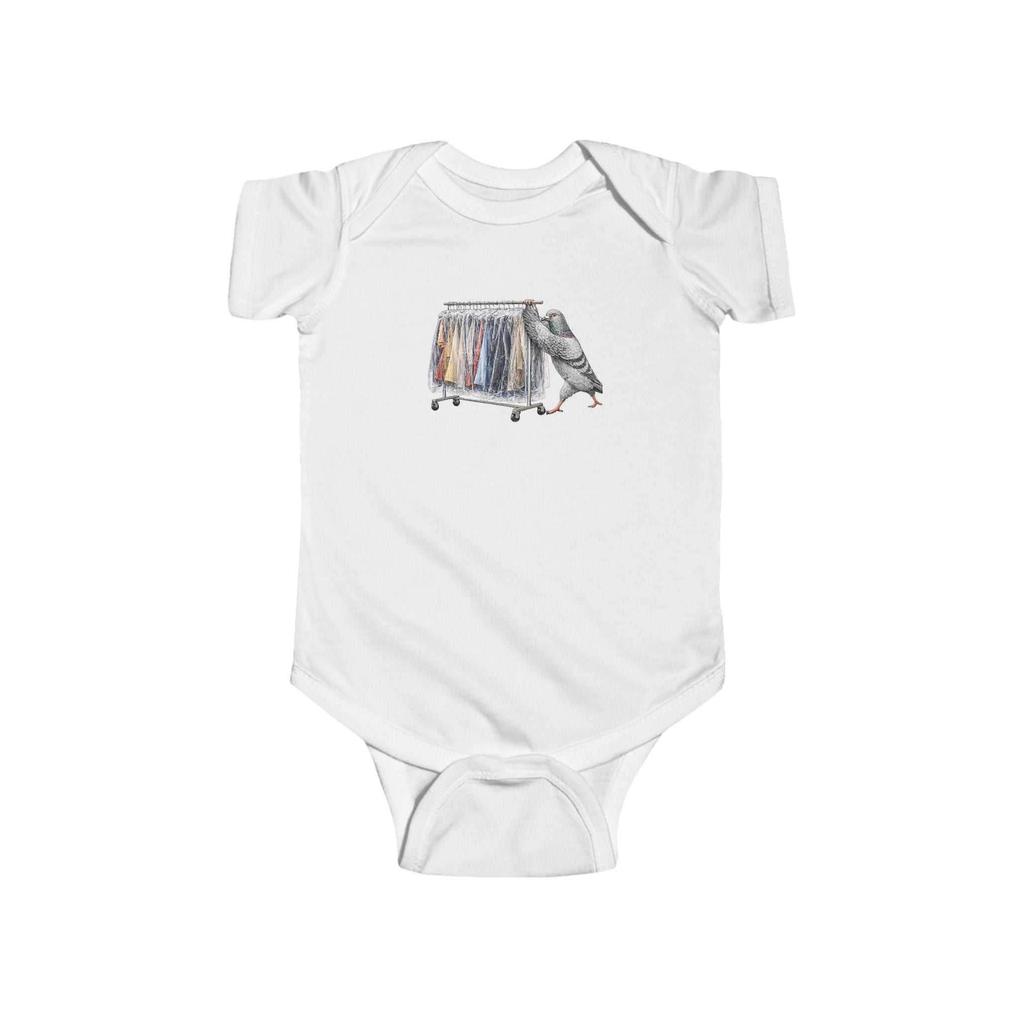 Customizable Garment District NYC Pigeon Baby Onesie | New Yorker Reveal Infant Bodysuit