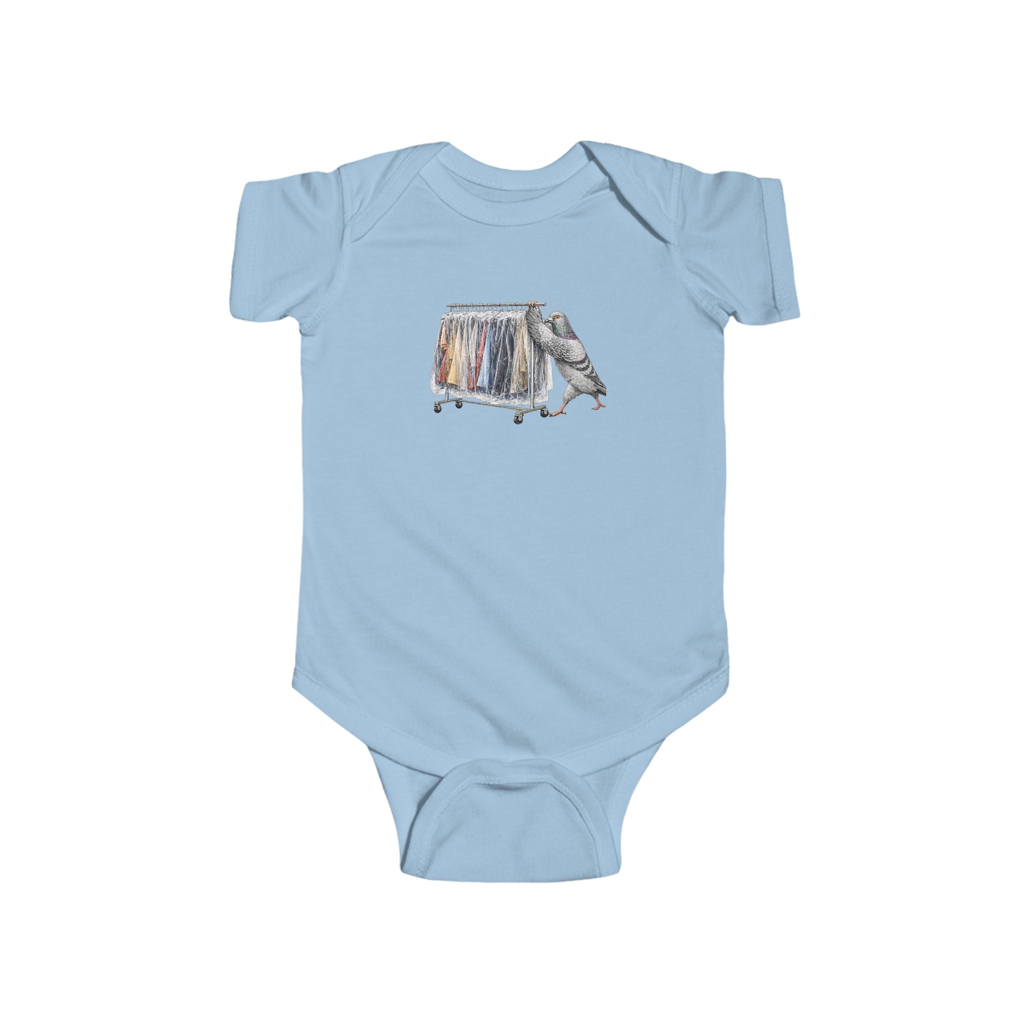 Customizable Garment District NYC Pigeon Baby Onesie | New Yorker Reveal Infant Bodysuit