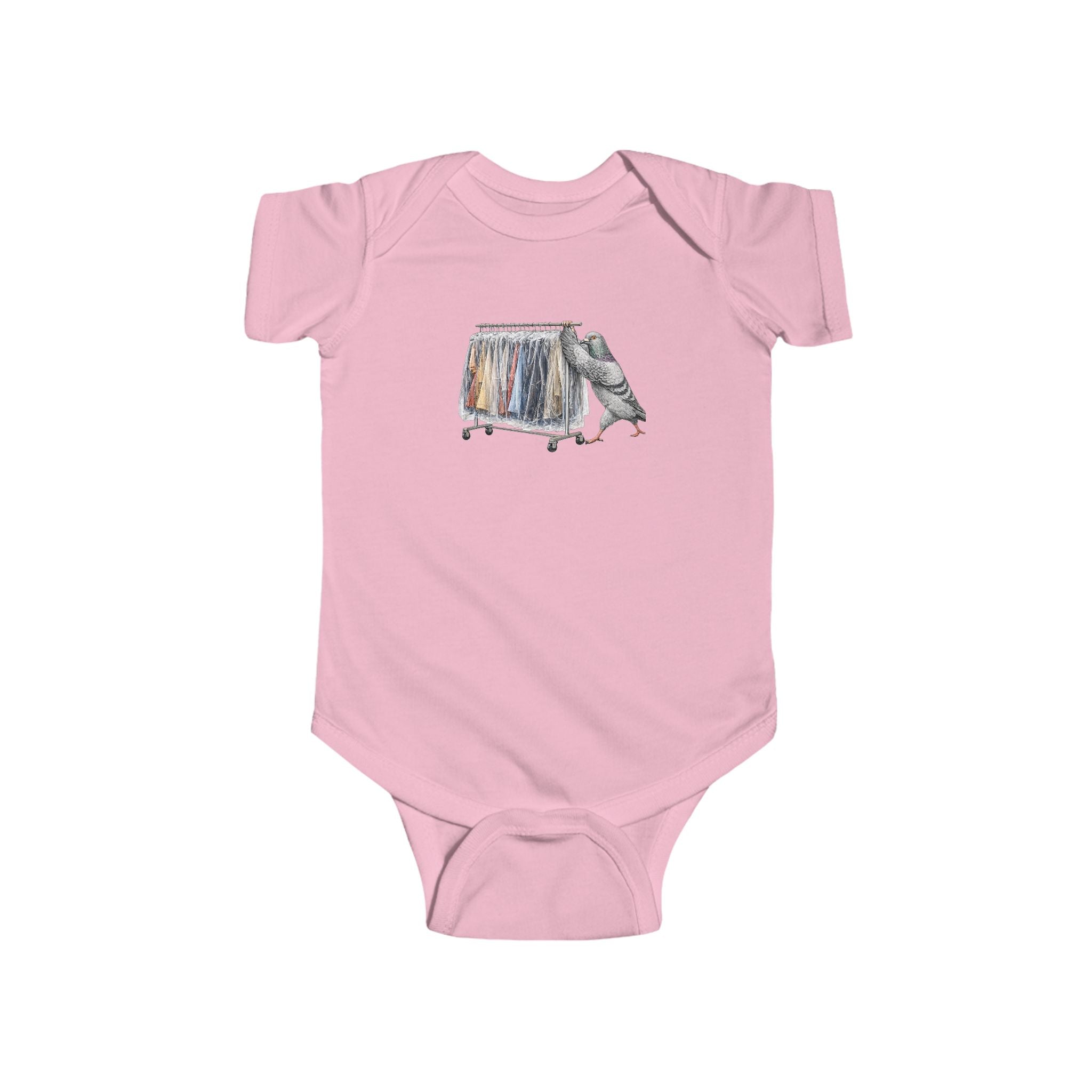 Customizable Garment District NYC Pigeon Baby Onesie | New Yorker Reveal Infant Bodysuit