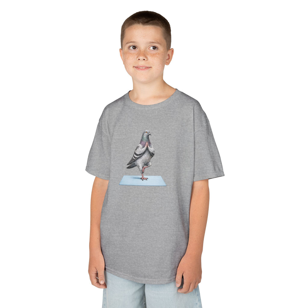 Customizable Central Park NYC Pigeon Kids Yoga Tee — Cute Bird Yoga T-Shirt for Children
