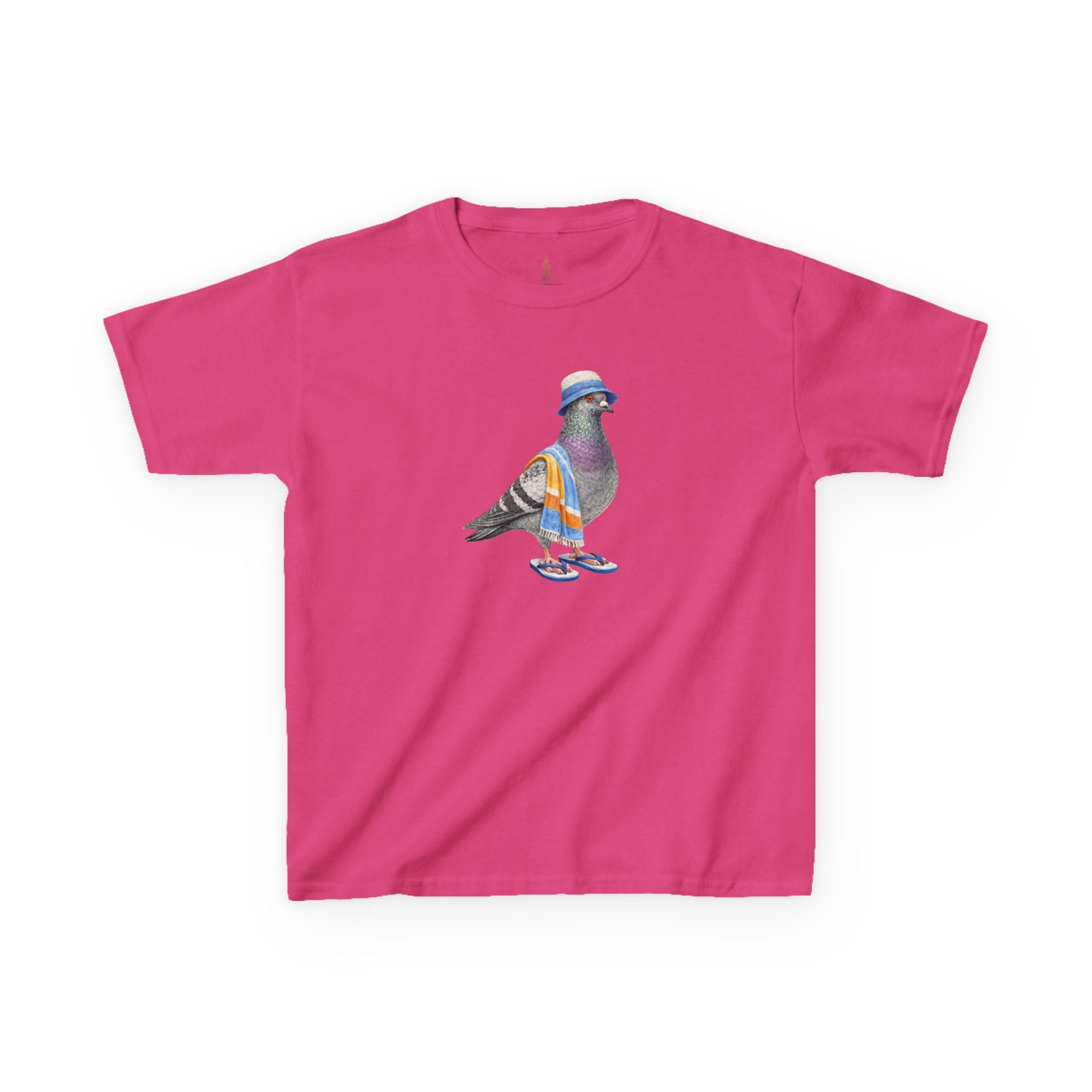 Customizable Coney Island NYC Pigeon Kid Tee —  Cute Bird Beach Bum T-Shirt for Children