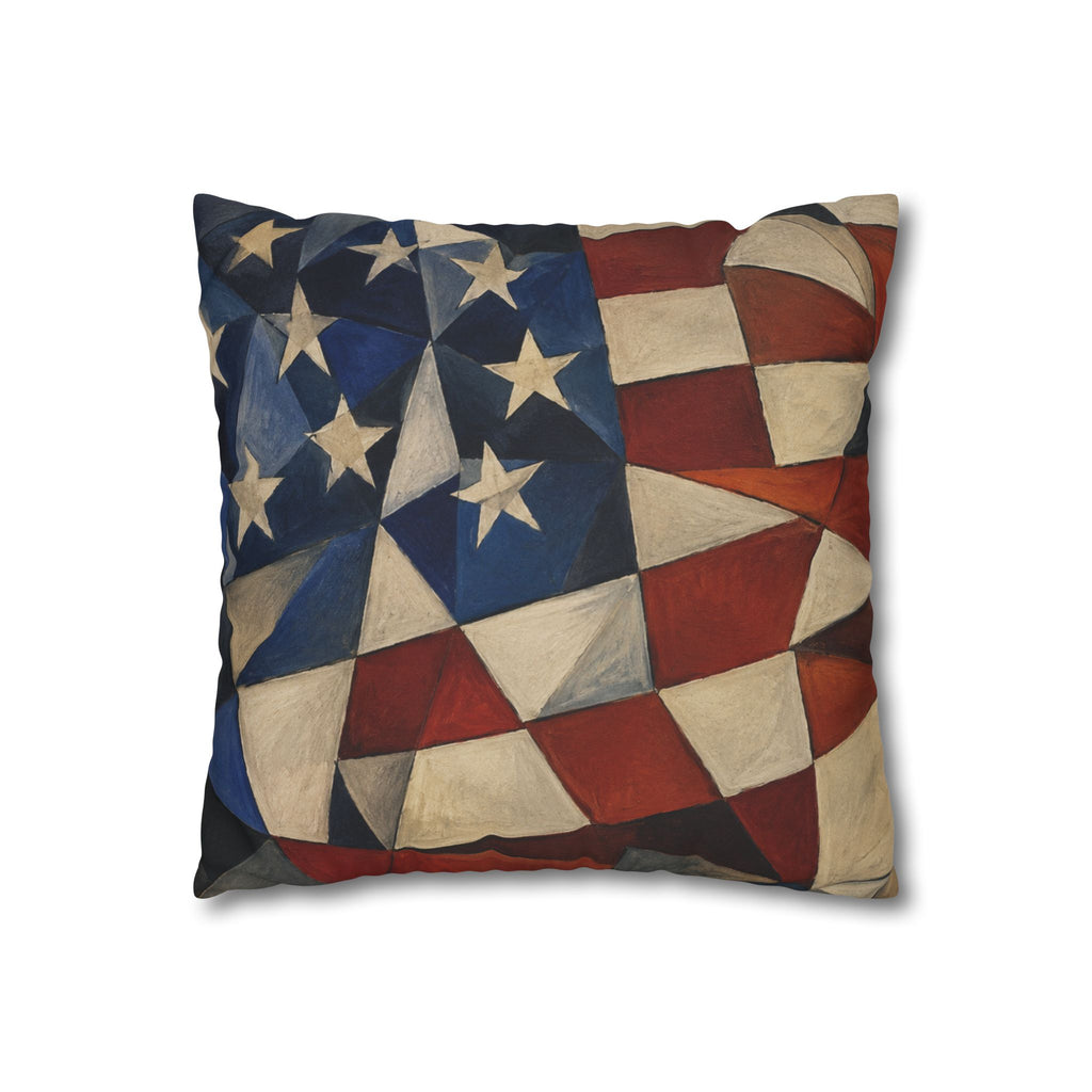 4th of July 16" x 16" Pillowcase –  America 250 Red, White and Blue Decorative Throw Pillow Cover (Pillow Not Included)