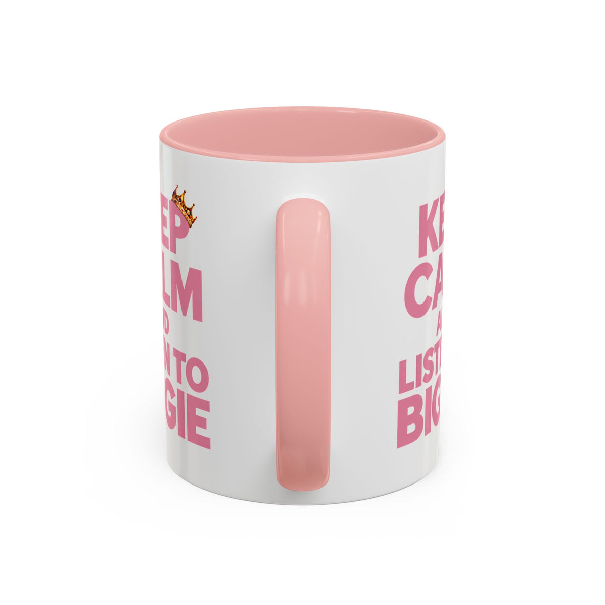 Keep Calm and Listen to Biggie Pink Mug — 11oz & 15oz Ceramic Coffee Cup