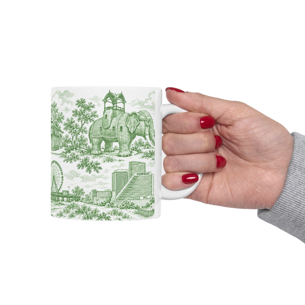 Atlantic City Green Toile de Jouy 11oz Mug