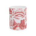 Chicago Red Toile de Jouy Ceramic Mug (11oz)