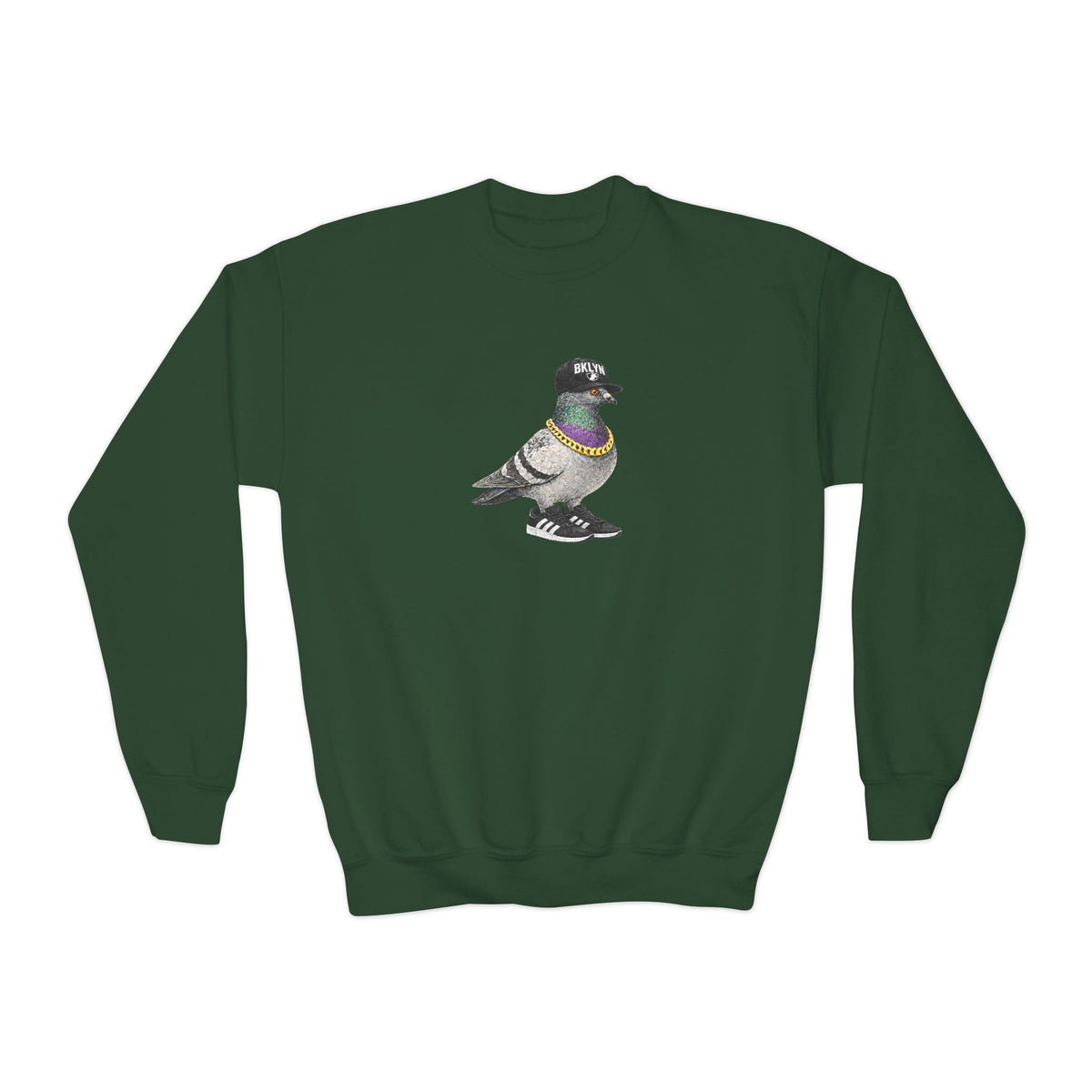 Customizable Brooklyn NYC Pigeon NYC Kids Crewneck Sweatshirt    New York Basketball Fan Bird Lover Childrens Sweater