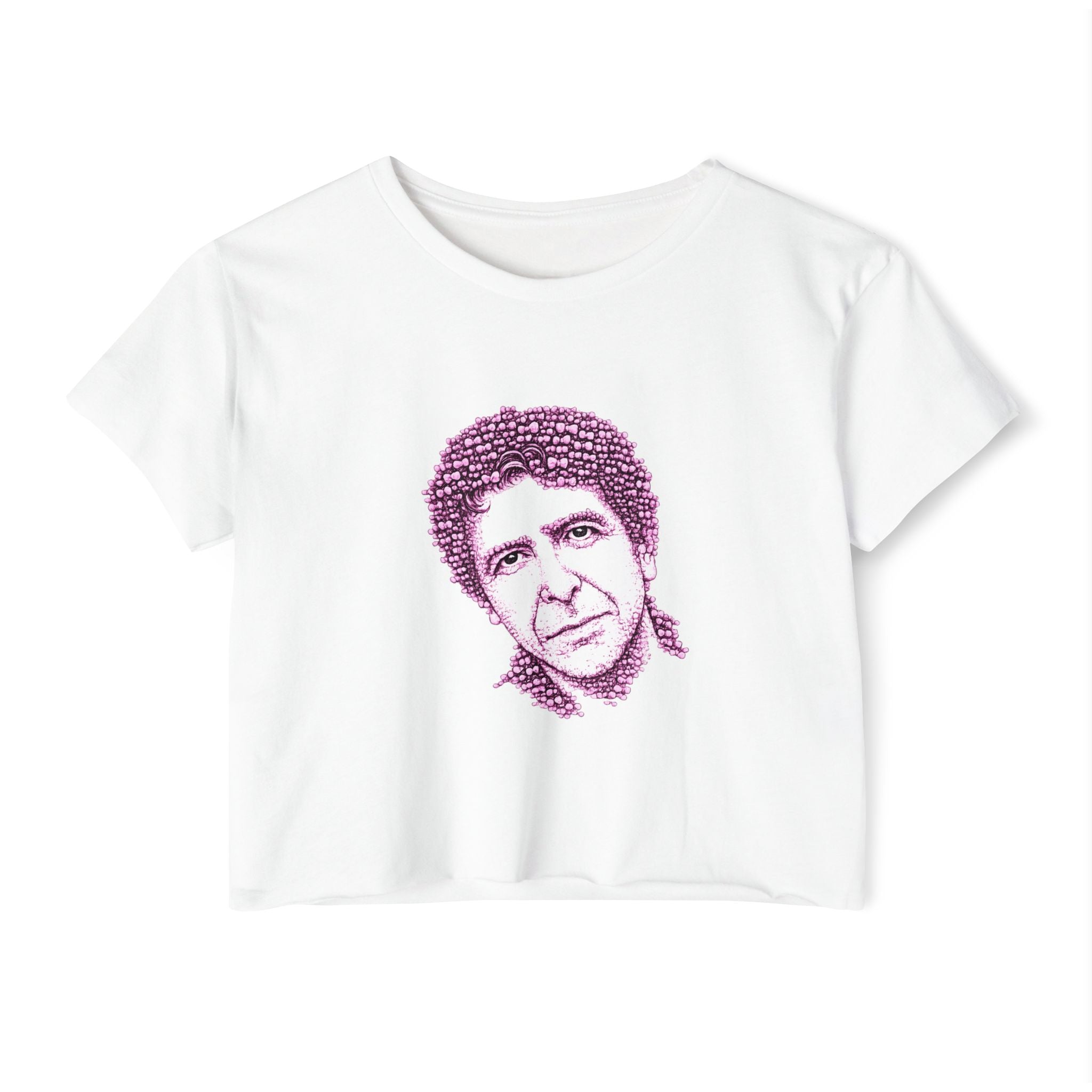Bowtie Leonard Cohen Crop Top T-shirt   Music Tee