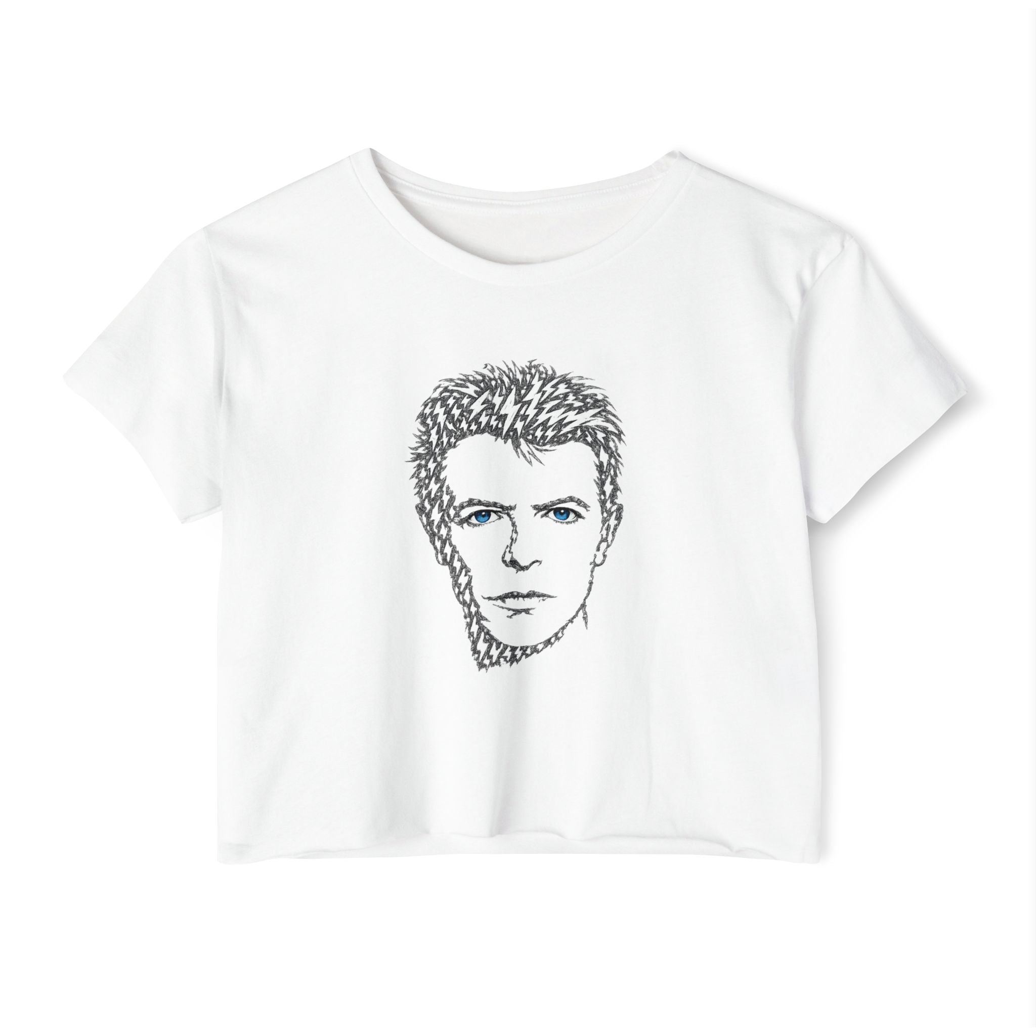 Lightning Bolt David Bowie Crop Top T-shirt   Music Tee