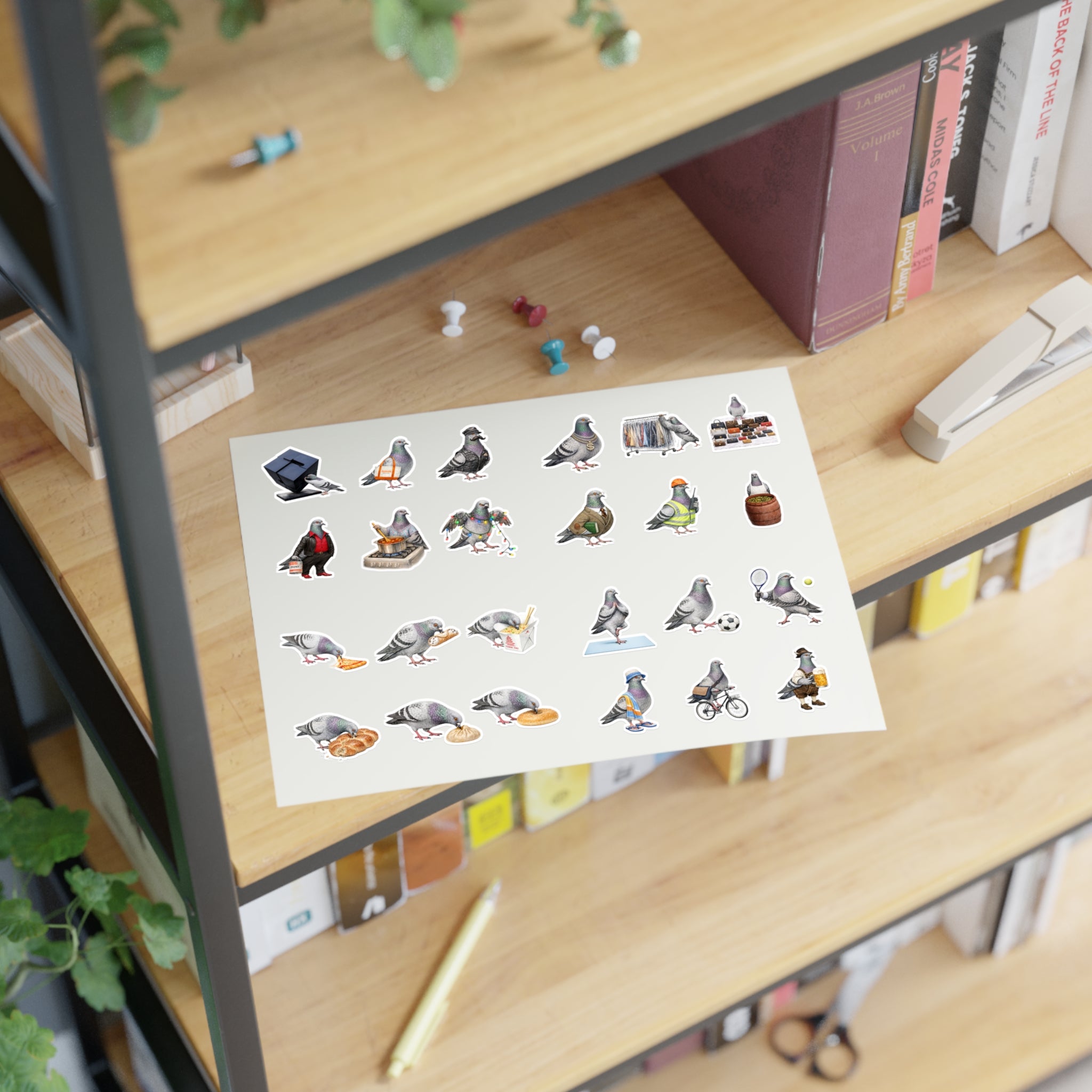 NYC Pigeon Sticker Sheet 2 —24 More Cute New York Bird Decals