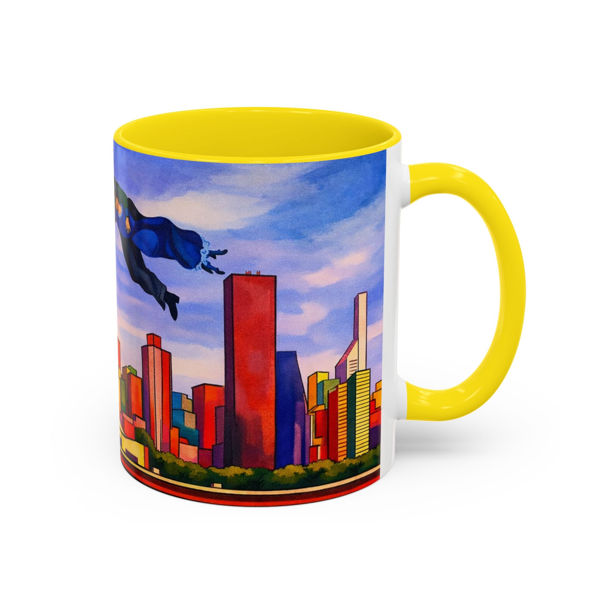 Over The Town  Marc Chagall-inspired Fan Art Manhattan Skyline NYC Accent Coffee Mug