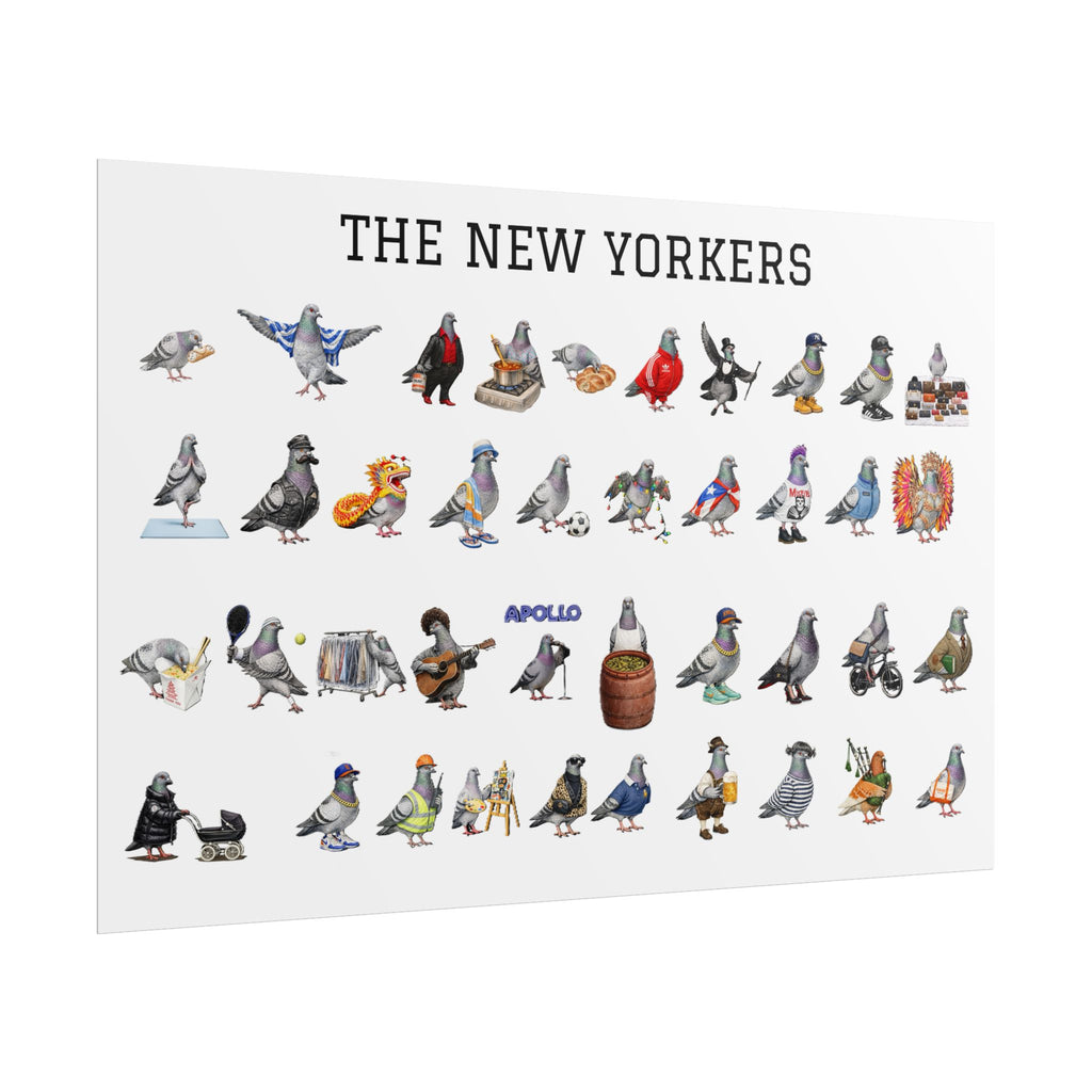 The New Yorkers Neighborhood Pigeons Rolled Poster | NYC Pigeon Gift for Bird Lovers